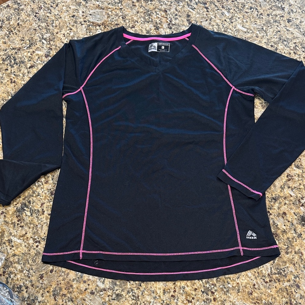 RBX Black and Pink Long Sleeve Top